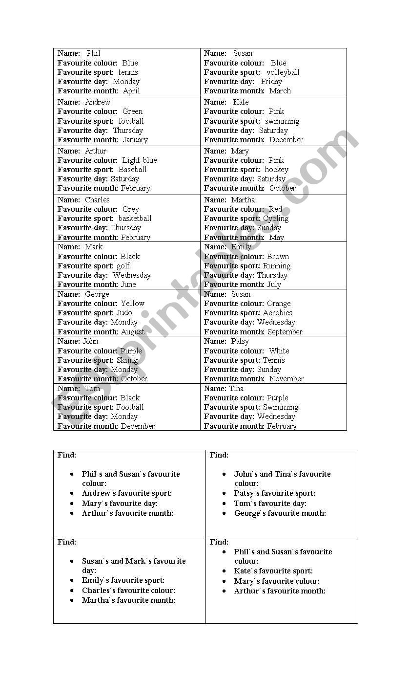 WHAT`S YOUR FAVOURITE MONTH?. worksheet